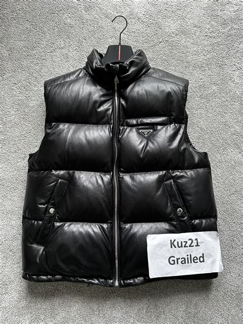 padded nappa leather vest prada|prada puffer vest.